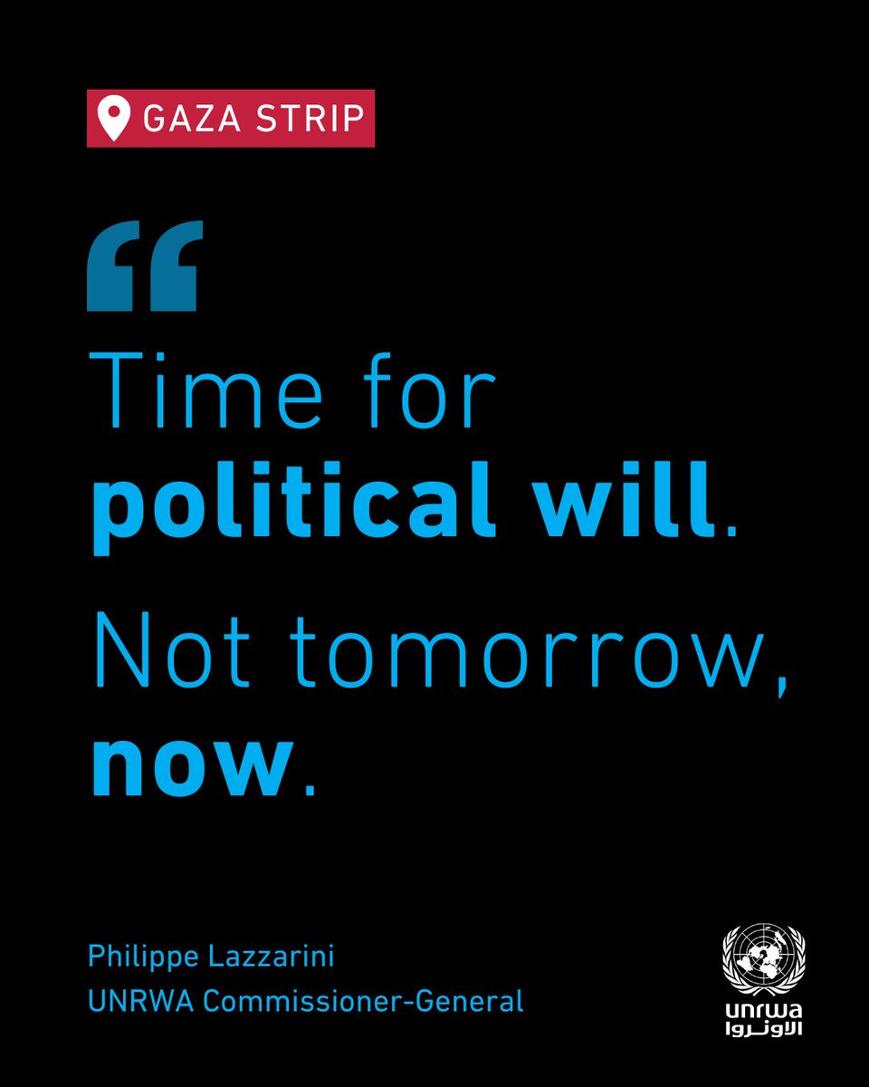 UNRWA's tweet photo. “All of those who have influence must use it with determination and a sense of moral duty. Every hour counts," says UNRWA Commissioner-General Philippe Lazzarini.

The amount of aid entering the #Gaza Strip is insufficient to meet the scale of humanitarian need.

This can be reversed.

The State of Israel has to allow aid to flow into Gaza, including through UNRWA.

#famine