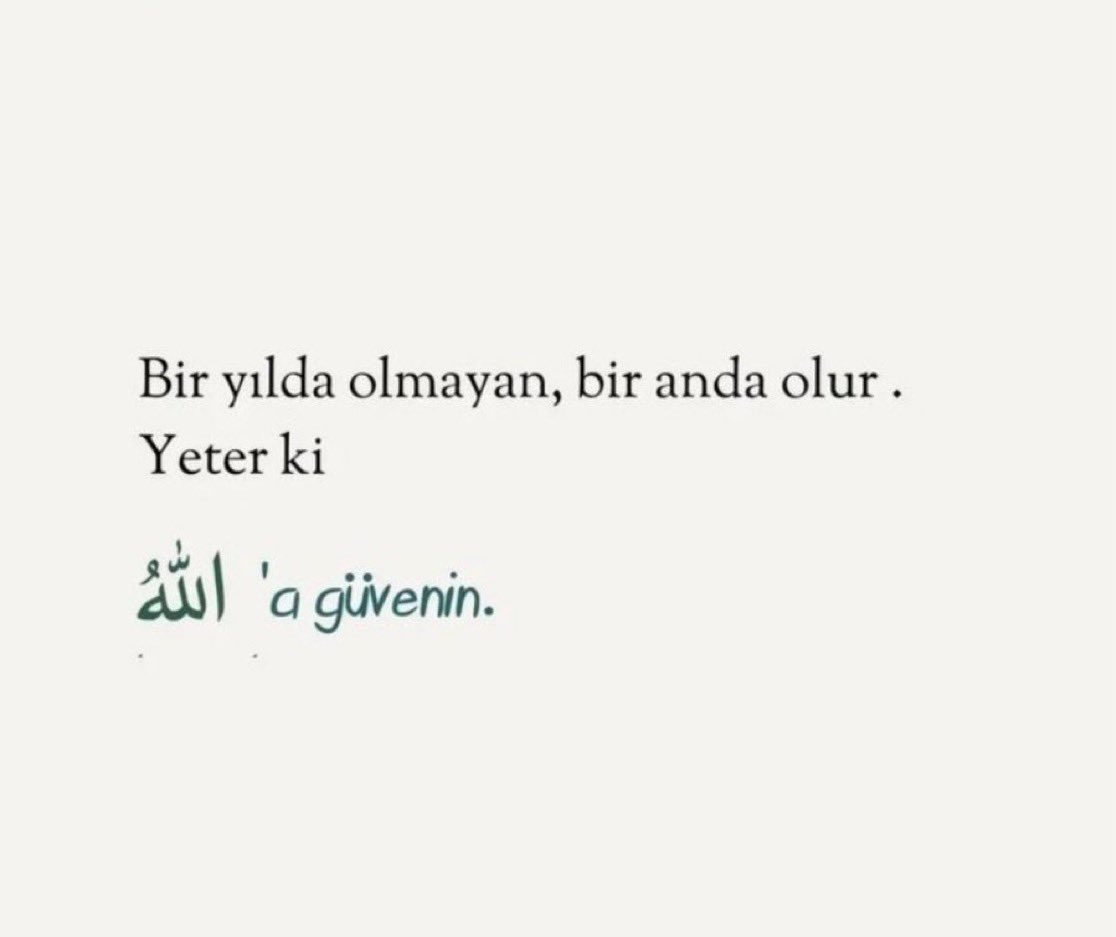 Allah'a güvenin.