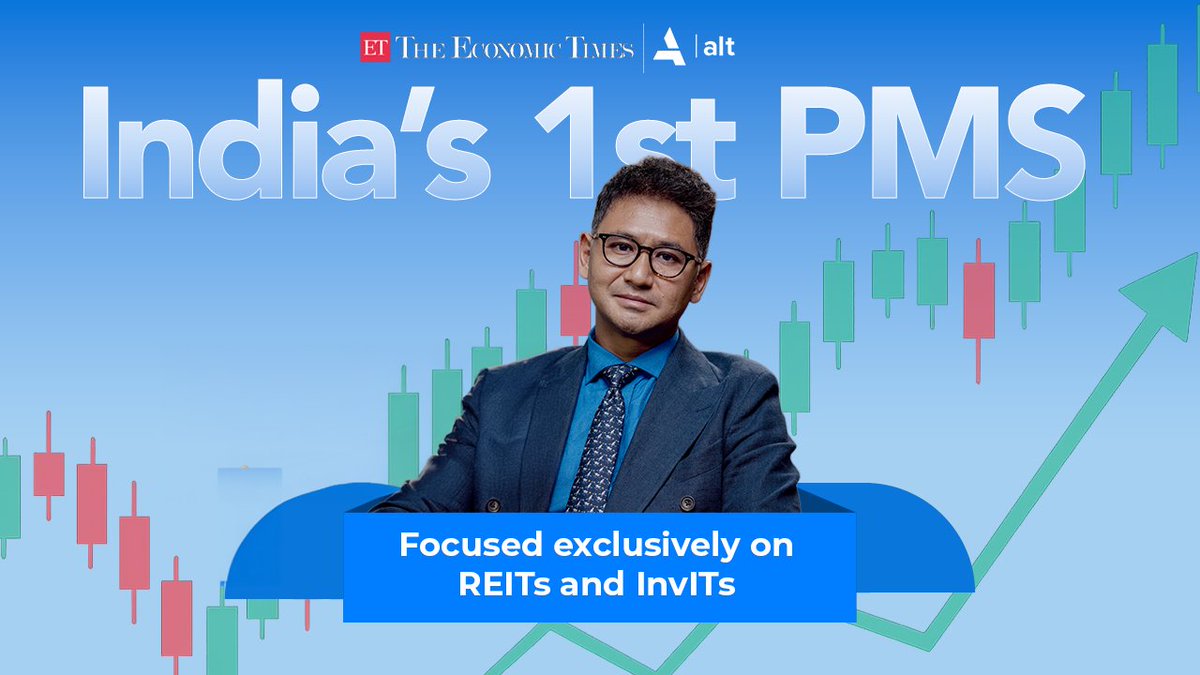 EconomicTimes's tweet photo. Advertorial | India’s 1st PMS focused solely on REITs & InvITs is here!
Alt is opening up institutional-grade real estate investing to the masses.
Read how: https://t.co/mXf6502rsj
#REITs #InvITs #PMS #AltInvest #AlternativeInvestments #RealEstate #PMS https://t.co/ZQ5m7mbSz5