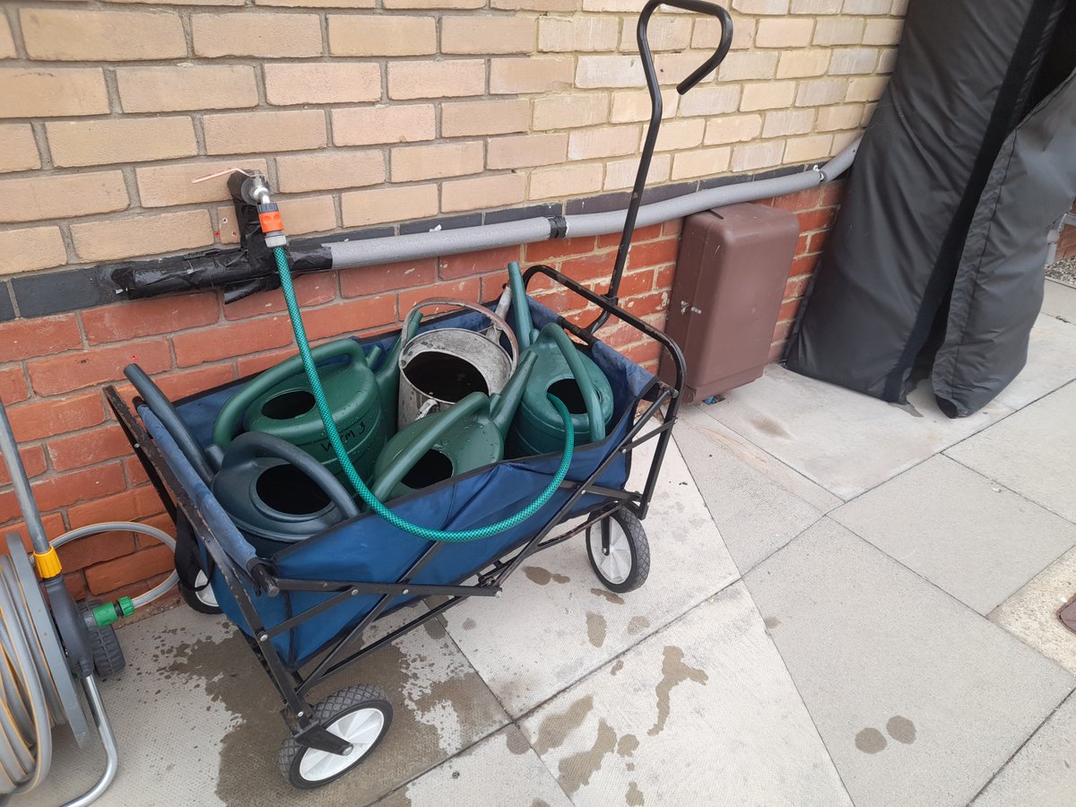 A big thank you to Braintree Village for providing water for our plants at Braintree Freeport!

Using our trolley the volunteers managed to fill all the station planters in less than one hour. This was much easier and quicker than bringing water on the train from Witham!