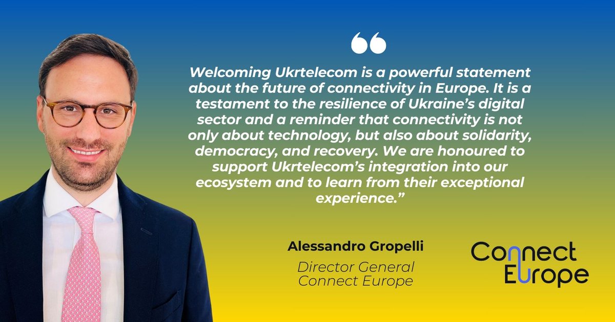 Connect Europe (@connecteuropex) on Twitter photo Connectivity is about more than technology — it is about solidarity and recovery. This summer, <a href="/TheUkrtelecom/">Укртелеком</a> joined <a href="/connecteuropex/">Connect Europe</a> as a full member. Their expertise in safeguarding networks during war shows the true power of resilient networks: connecteurope.org/news/connect-e… Connectivity is about more than technology — it is about solidarity and recovery. This summer, <a href="/TheUkrtelecom/">Укртелеком</a> joined <a href="/connecteuropex/">Connect Europe</a> as a full member. Their expertise in safeguarding networks during war shows the true power of resilient networks: connecteurope.org/news/connect-e…
