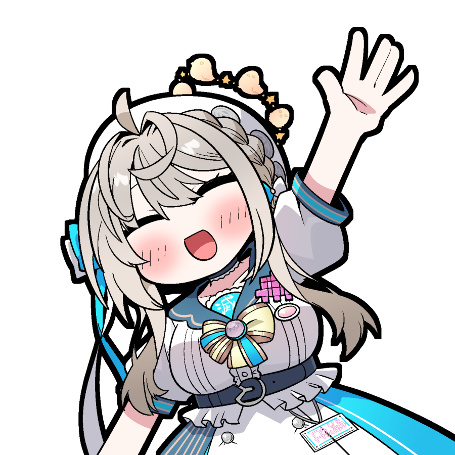 手を振る本阿弥あずささん #vtuberさんスタンプ風に描いた #あじゅばむ