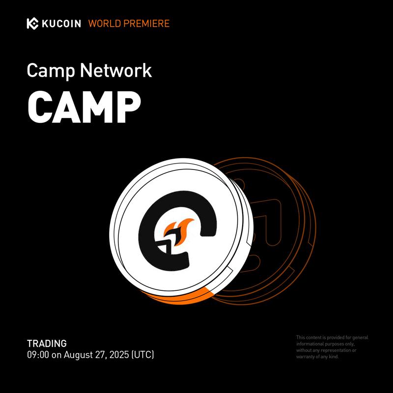 KuCoin (@kucoincom) on Twitter photo 📢 World Premiere Listing: <a href="/Camp_FND/">Camp Foundation</a> $CAMP is coming soon to #KuCoin!
Camp Network is a Layer-1 blockchain where IP meets AI. By turning ideas into tokenized assets and powering agent-based workflows, Camp unlocks a new era of verifiable ownership and intelligent applications. 📢 World Premiere Listing: <a href="/Camp_FND/">Camp Foundation</a> $CAMP is coming soon to #KuCoin!
Camp Network is a Layer-1 blockchain where IP meets AI. By turning ideas into tokenized assets and powering agent-based workflows, Camp unlocks a new era of verifiable ownership and intelligent applications.