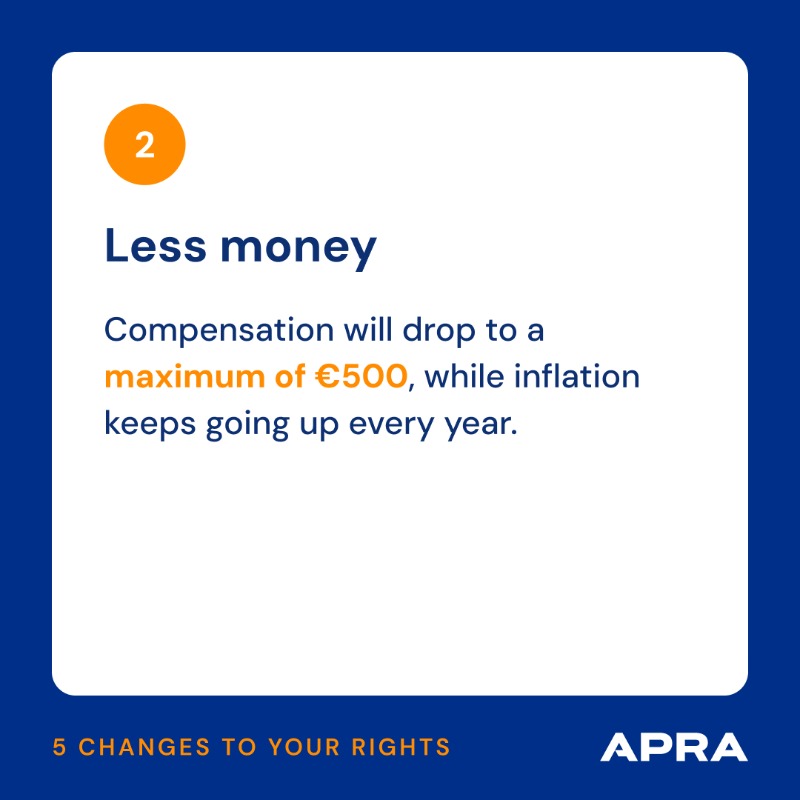 theairhelper's tweet photo. You could lose your right to compensation, even for a 5-hour-long flight delay. 😠

The new passenger rights proposal will cost you a lot of time and money. Swipe right to see what else you could lose.

Sign the petition to voice your opposition.