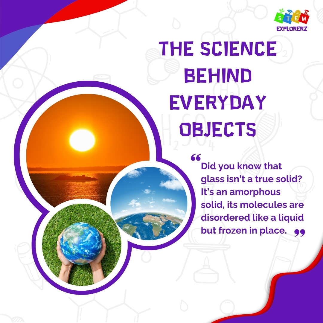 Glass is mind-blowing!

It’s not a true solid, it’s an amorphous solid, with molecules arranged like a liquid but frozen in place!

Imagine what you can discover when you explore STEM. Tap follow to explore with us.
#STEMExplorerz #SiboTheEngineer #Glass