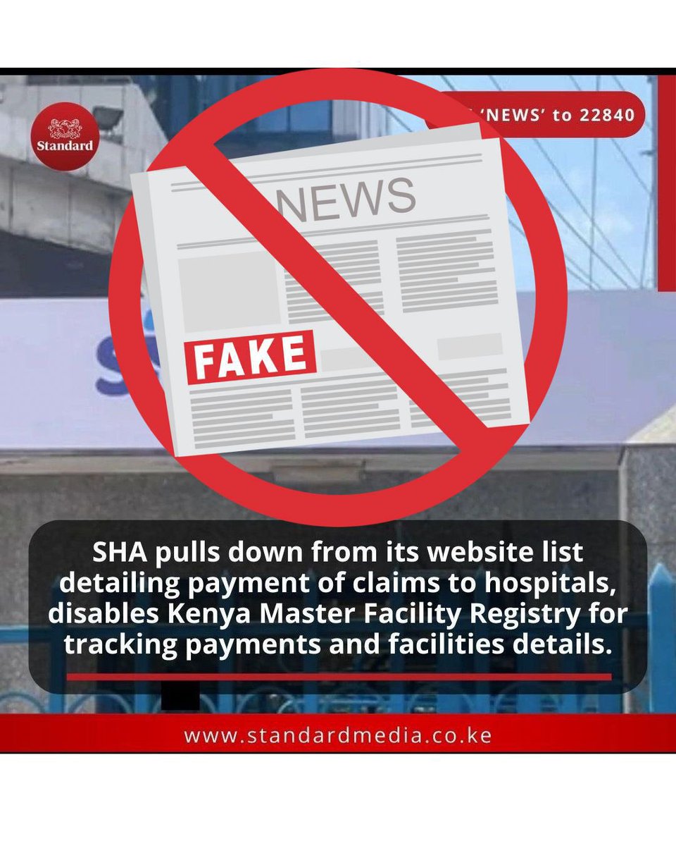 _shakenya's tweet image. We urge journalists and media houses to uphold editorial integrity and conduct due diligence to avoid spreading misinformation.
🔗 Access the full list here: sha.go.ke/resources/cate…