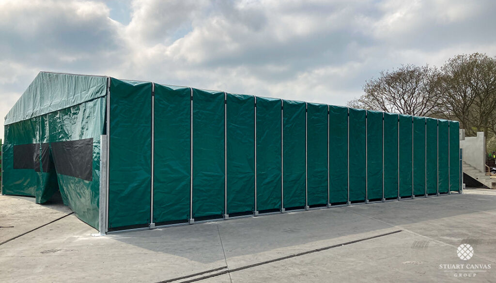 StuartCanvas's tweet image. When you need coverage one day and open access the next...
Our retractable tunnels expand and retract with ease, giving you full control.
🚛 Ideal for vehicle loading zones, player entrances, and more
📲 Book a site survey today!
#RetractableCovers #FlexibleDesign #StuartCanvas