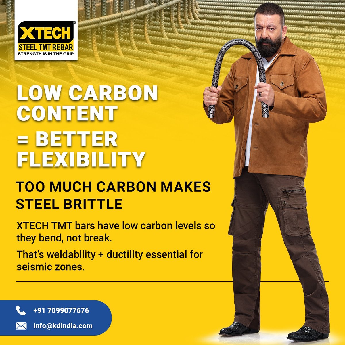 XTechTMTBars's tweet image. Strength isn’t just on the surface, it’s built from the inside out.

#XTECHTMT bars offer flexibility, BIS-certified quality, Thermax elongation &amp;amp; earthquake resistance.

📞 7099077676
 📩 info@kdindia.com

#SeismicStrong #TrustedQuality #BuiltForSafety #EarthquakeResistant