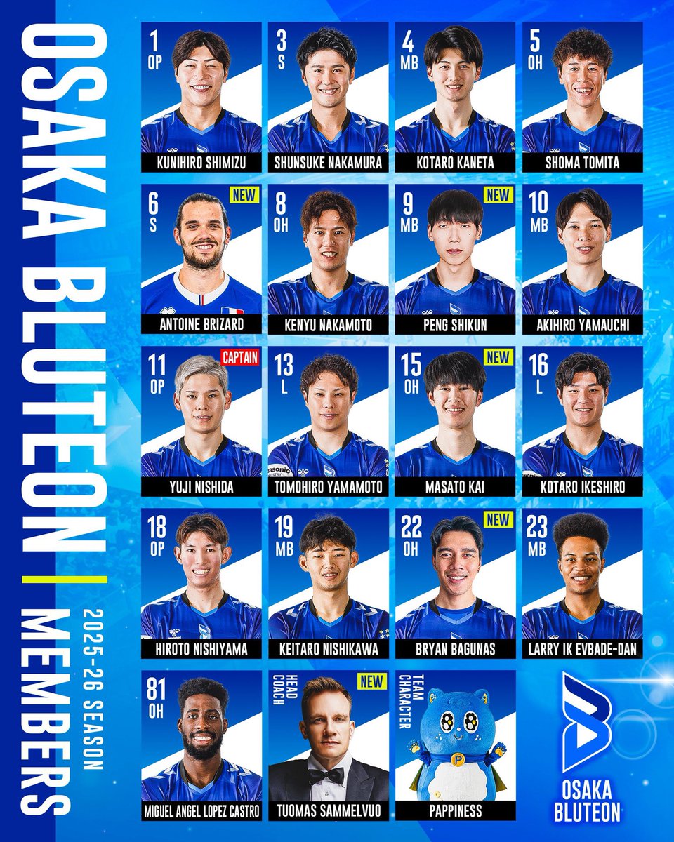keifornal's tweet image. OUR VERY OWN BRYAN BAGUNAS IN THE OSAKA BLUTEON LINEUP WITH THESE WORLD CLASS VOLLEYBALL PLAYERS 🔥🤩