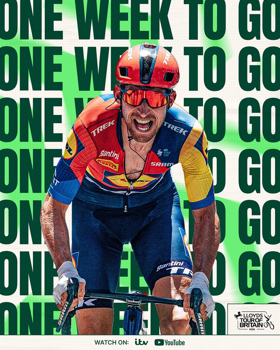 Just seven more sleeps until the wheels start turning… The Lloyds Tour of Britain Men is almost here! 👏🚴🏼‍♂️

Where will you be watching from? 👀 #TourOfBritain