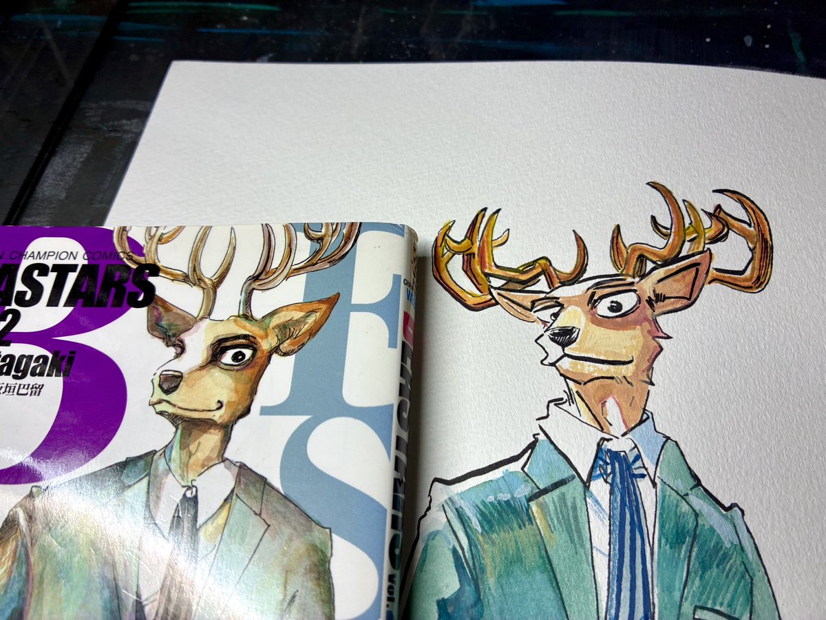 わけあって久々のルイ。興味本位で2巻のカバーっぽく描いたら全然違う〜😂😂