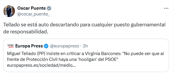 Me alegro de que ya veas al PP en el Gobierno. ¿Ves, ministro, cómo no pasa nada por decir la verdad alguna vez?