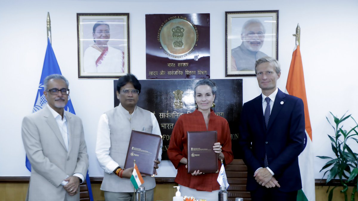 World Food Programme in India (@unwfp_india) on Twitter photo Strengthening 🇮🇳India and <a href="/WFP/">World Food Programme</a> Partnership, the two signed a Letter of Intent under which WFP will procure fortified rice from <a href="/FCI_India/">Food Corporation of India</a>. This will ensure the predictability of supply for WFP operations globally. Strengthening 🇮🇳India and <a href="/WFP/">World Food Programme</a> Partnership, the two signed a Letter of Intent under which WFP will procure fortified rice from <a href="/FCI_India/">Food Corporation of India</a>. This will ensure the predictability of supply for WFP operations globally.
