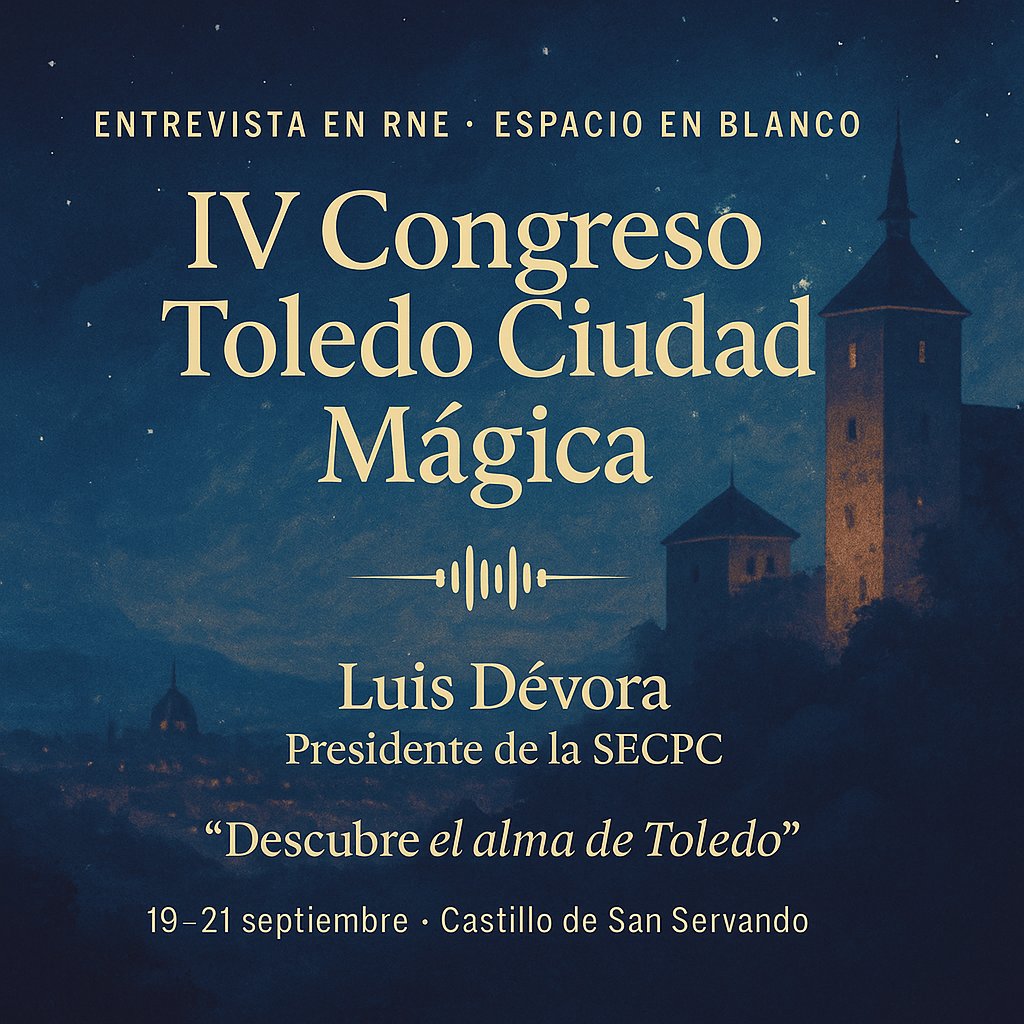 SECPC (@sociedadsecpc) on Twitter photo Del minuto 45 al 50, nuestro presidente <a href="/LuisMiDevora/">Luis Devora</a> interviene en el programa <a href="/eblancoradio/">Espacio en blanco RNE</a> hablando sobre el IV Congreso Toledo Ciudad Mágica.
Últimas plazas
¡Te recomiendo que escuches este audio de iVoox! Espacio en blanco - Príncipes del abismo-24/08 go.ivoox.com/rf/156154517 Del minuto 45 al 50, nuestro presidente <a href="/LuisMiDevora/">Luis Devora</a> interviene en el programa <a href="/eblancoradio/">Espacio en blanco RNE</a> hablando sobre el IV Congreso Toledo Ciudad Mágica.
Últimas plazas
¡Te recomiendo que escuches este audio de iVoox! Espacio en blanco - Príncipes del abismo-24/08 go.ivoox.com/rf/156154517