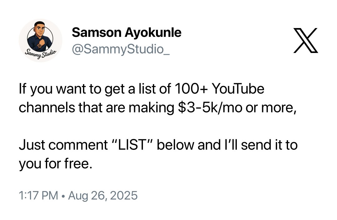 SammyStudio_'s tweet image. This is your sign to start faceless YouTube channel 
-
-
-
#YouTube #YouTubeautomation #Creatorinsights