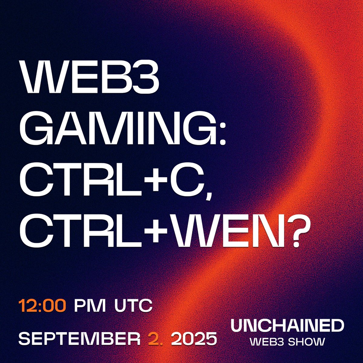 GAMEEToken's tweet photo. ⚡️ Web3 Unchained | Web3 Gaming: Ctrl+C, Ctrl+Wen?

Idle clickers, staking loops, anime trailers. Has Web3 gaming become a creative graveyard, or is innovation just around the corner? Join industry leaders in #Web3Unchained to find out.

🗓️ Set Reminder: https://t.co/CPDsefmZxJ 
🎙️ Hosted by: @anestetica 
🎙️Special Guests: @Lidadelphian, @QUDO_games, @CBD0x, @TradeOS_ai, @SpekterAgency, @sumoru
