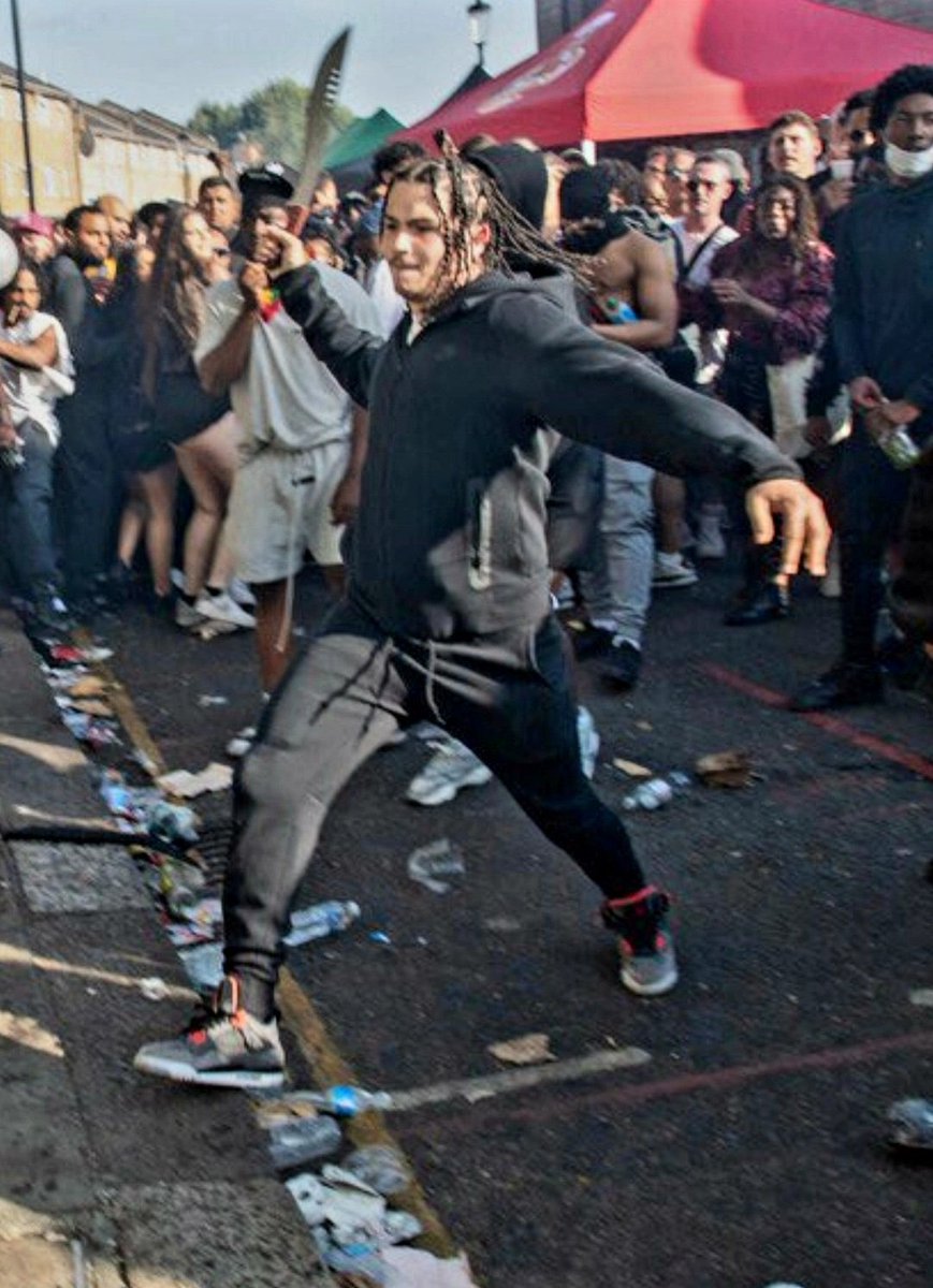 Notting Hill carnival - Despite” making 423 arrests Police say it’s a great day out for the family 😂 When I go to a party or celebration, I take a few beers and some sausage rolls. If I’m feeling flush, maybe some cheese and onion Pringles - NOT Zombie knives, CS gas, and crack!