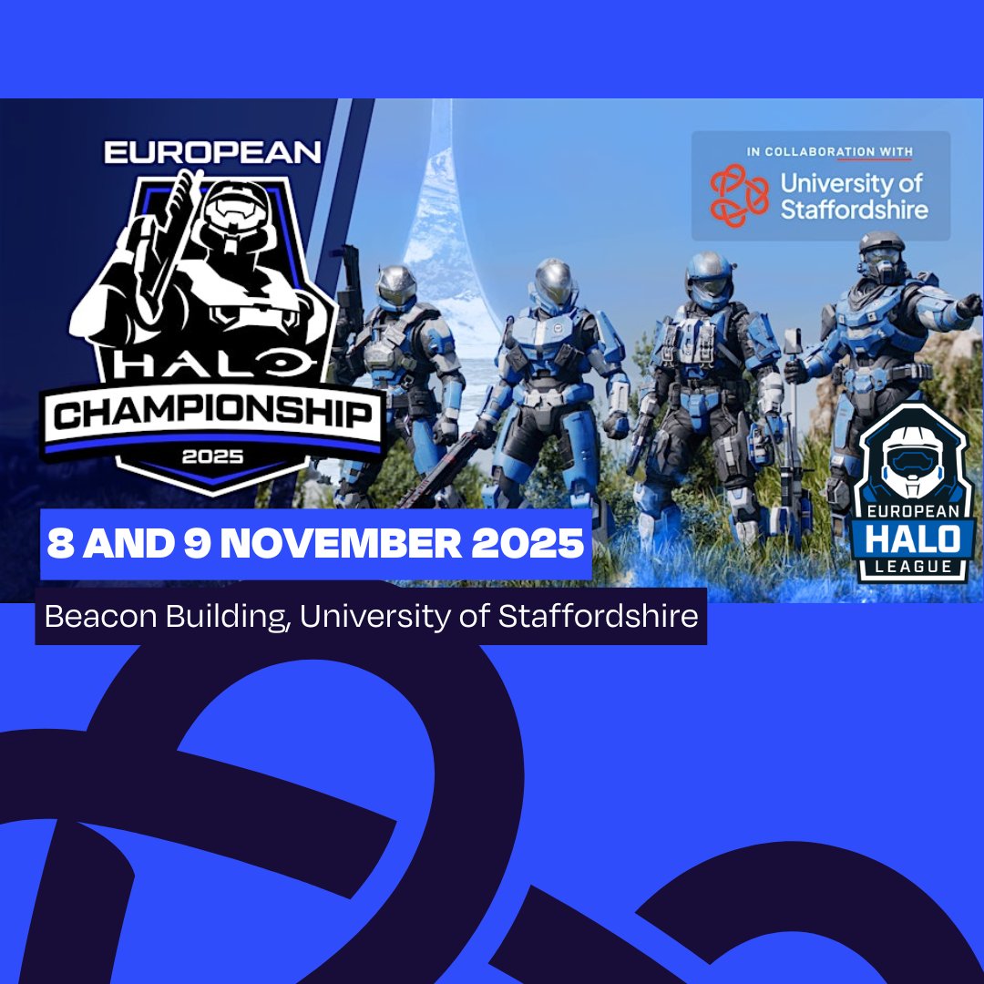 We’re hosting the European Halo Championship 2025 on 8 and 9 November alongside the <a href="/EuroHaloLeague/">European Halo League 🇪🇺</a>! It’s only the BIGGEST Halo competition in Europe! Join the battle in our Esports Arena to be crowned the 2025 European Halo Champions. Get your tickets bit.ly/3UPfdWy