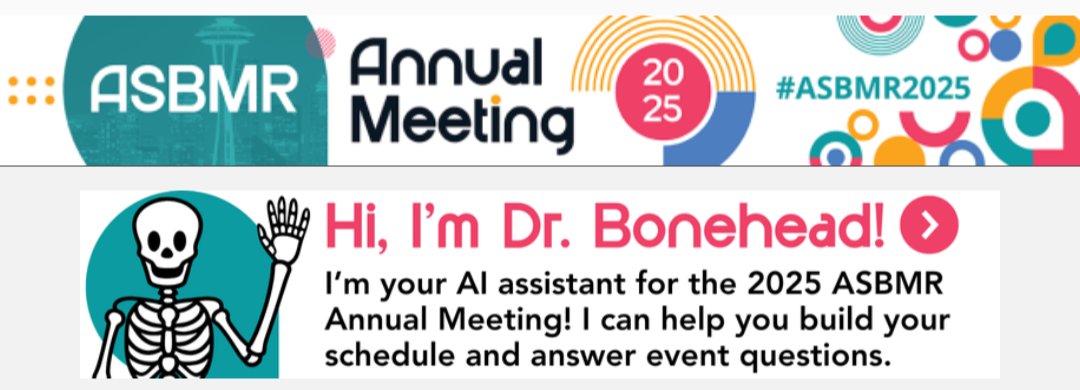 Tickled to see that <a href="/ASBMR/">ASBMR</a> has an AI named Dr. Bonehead. #asbmr2025