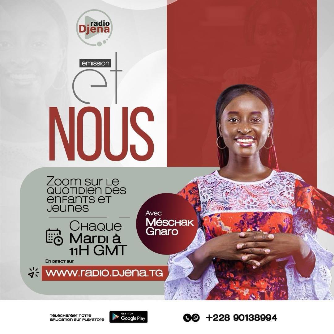 C’est mardi, place à #EtNous
Sujet du jour : l’éducation financière des jeunes et enfants 
Parce que gérer son argent, ça s’apprend tôt !

👉 Avec : Diane Kueviakoe &amp; Josué Adjeti
📅 11h en direct : radio.djena.tg

#EducationFinancière 
#Jeunes #TalkShow 
#radioenligne