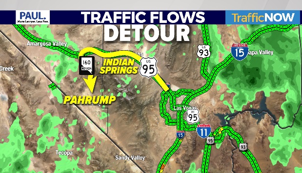 Nathan Tannenbaum (@ntannenbaum) on Twitter photo HEADS-UP FOR DRIVERS HEADING FROM LAS VEGAS TO PAHRUMP:
A 2am FATAL CRASH HAS CLOSED STATE HWY 160 BETWEEN MOUNTAIN SRINGS AND PAHRUMP
@NVS SAYS YOU'LL HAVE TO TAKE A 20 MILE DETOUR ON US95 THROUGH INDIAN SPRINGS TO HWY 160 APPROACH PAHRUMP FROM THE NORTH
UPDATES ON <a href="/8NewsNow/">8 News Now</a> HEADS-UP FOR DRIVERS HEADING FROM LAS VEGAS TO PAHRUMP:
A 2am FATAL CRASH HAS CLOSED STATE HWY 160 BETWEEN MOUNTAIN SRINGS AND PAHRUMP
@NVS SAYS YOU'LL HAVE TO TAKE A 20 MILE DETOUR ON US95 THROUGH INDIAN SPRINGS TO HWY 160 APPROACH PAHRUMP FROM THE NORTH
UPDATES ON <a href="/8NewsNow/">8 News Now</a>
