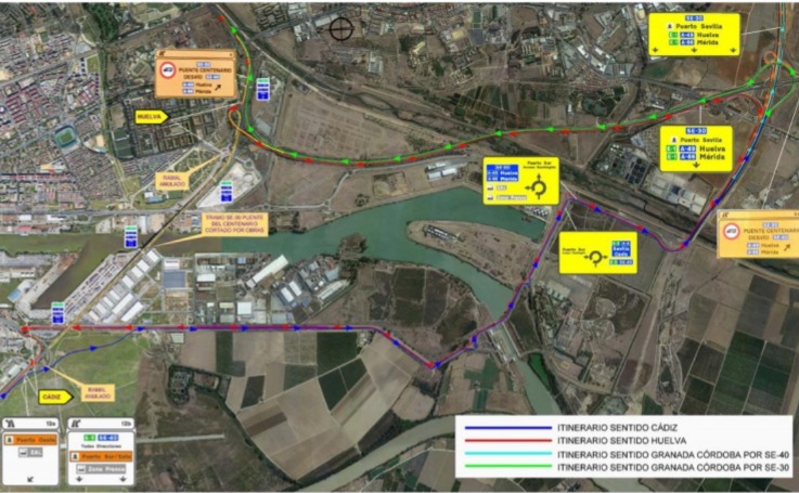 🚧 Atención‼️

⚠️Cortes nocturnos al tráfico a partir de las 22 horas del 27 de agosto en el 🌉Puente del Centenario en #Sevilla

📍Km 10 y 12/ SE-30/ ambos sentidos 

📅Entre 27 y 29 de agosto y 2 y 3 de septiembre

🕑Las actuaciones comenzarán a 22:00 h hasta las 6:00 h