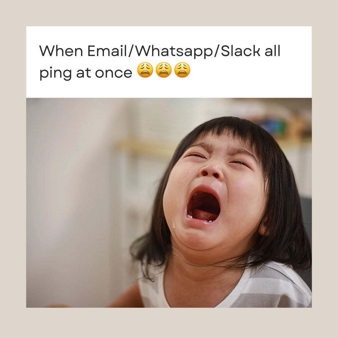 she_worksVA's tweet image. 😂 When Email/Whatsapp/Slack all ping at once  #WorkLifeVibes #MemeLife #WorkLifeBalance #Relatable