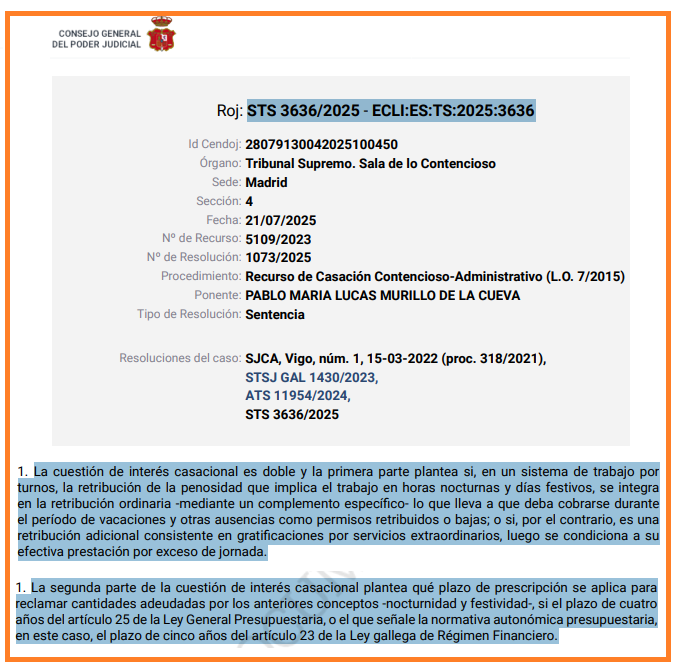 #CASACIÓN

🟠 Trabajo nocturno y en festivos dentro de la #jornadaordinaria de #trabajo. Servicios en régimen de turnos. Procede su retribución aun cuando no se presten en vacaciones, bajas y permisos.

➡️poderjudicial.es/search/AN/open…