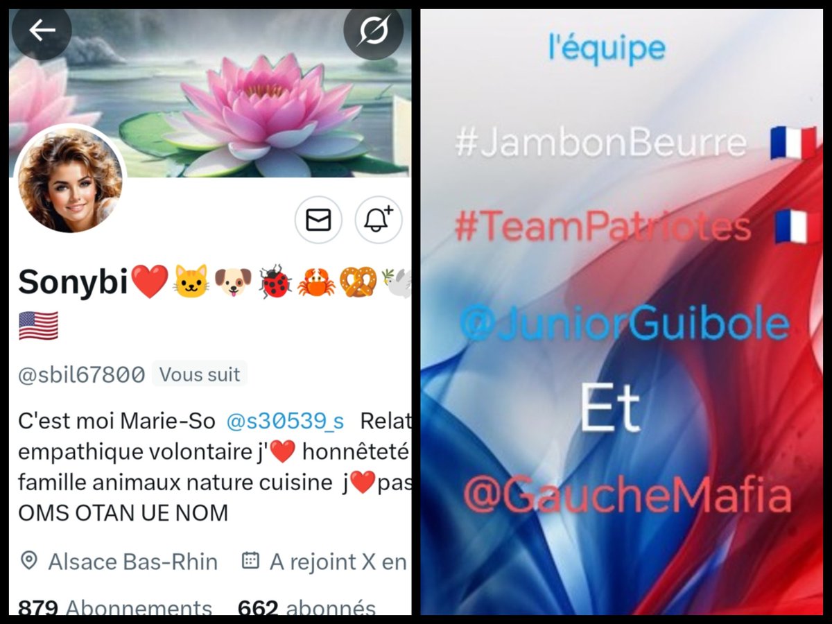 INFO🚨Merci de partager !🚨
Mes amis abonnés😉
Ainsi que l'équipe #JambonBeurre #TeamPatriotes 🇨🇵
Notre amie <a href="/sbil67800/">Sonybi❤️🐱🐶🐞🦀🥨🕊️🇲🇫🇷🇺🇺🇲</a>   👍
Aurait besoin d'un petit coup de pouce pour grossir sa TL!🥳
Et ainsi lui donner plus de visibilité!
Merci de vous abonner à elle !🙏
Et n'oubliez pas!😉