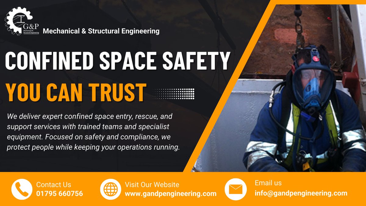 Confined spaces need care. G&amp;P Engineering’s accredited team delivers safe, compliant entry &amp; rescue services you can trust. gandpengineering.com/services/confi… 
#ConfinedSpace #SafetyFirst #GPEngineering