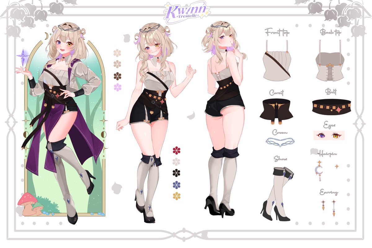 ⋆˚𝜗── 𝗖𝗛𝗔𝗥𝗔𝗖𝗧𝗘𝗥 𝗦𝗛𝗘𝗘𝗧 ──𝜚˚⋆

𝘓𝘪𝘷𝘦 𝘣𝘺 𝘵𝘩𝘦 𝘴𝘶𝘯, 𝘭𝘰𝘷𝘦 𝘣𝘺 𝘵𝘩𝘦 𝘮𝘰𝘰𝘯~

˙⋆✮ 𝑯𝒂𝒔𝒉𝒕𝒂𝒈𝒔
General : #KwinnVrestelle
Fanart : #KwinnArt
Live : #KwinnTayang
Clip : #ClipKwinn

˙⋆✮ 𝑶𝒕𝒉𝒆𝒓𝒔
Fan name: Kwimminal
Oshi Mark: 💜✨