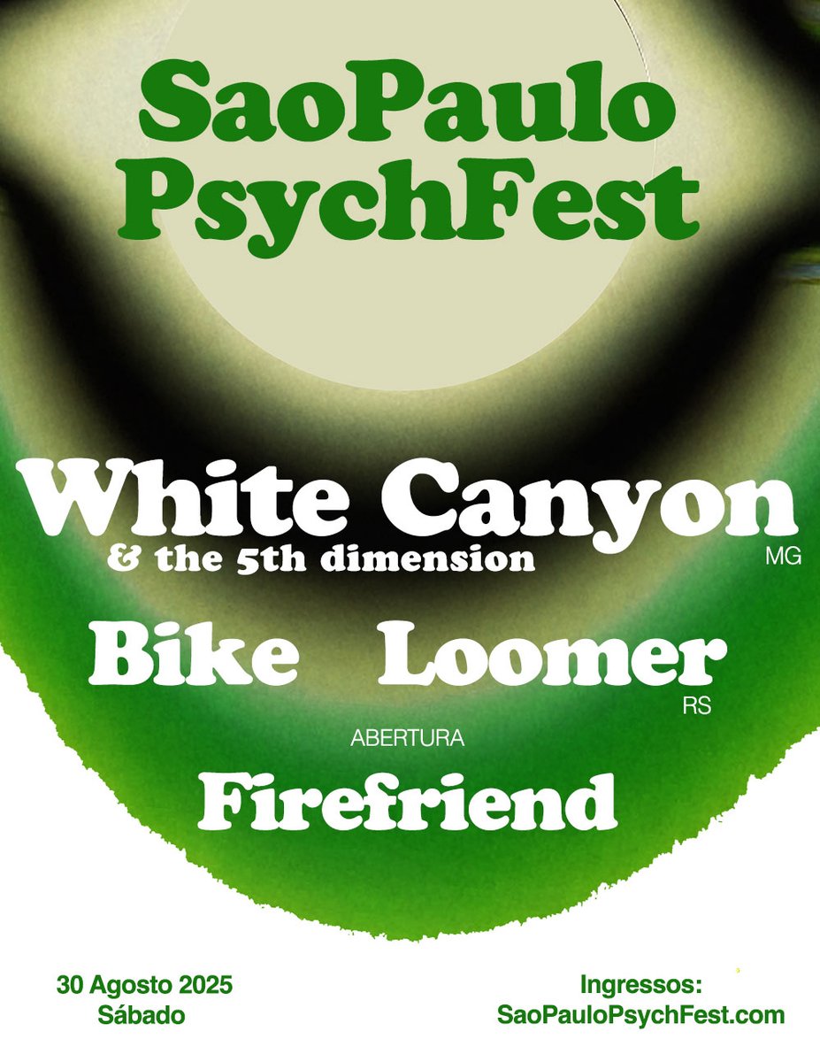 SHOW! SAO PAULO PSYCH FEST está de volta com <a href="/Firefriend_/">Firefriend</a> <a href="/bikeoficial/">BIKE</a> , White Canyon &amp; the 5th Dimension e <a href="/loomerband/">Loomer</a> DIA 30/8 na <a href="/APortaMaldita/">A Porta Maldita</a>, ingressos <a href="/Sympla/">Sympla</a> sympla.com.br/evento/sao-pau…