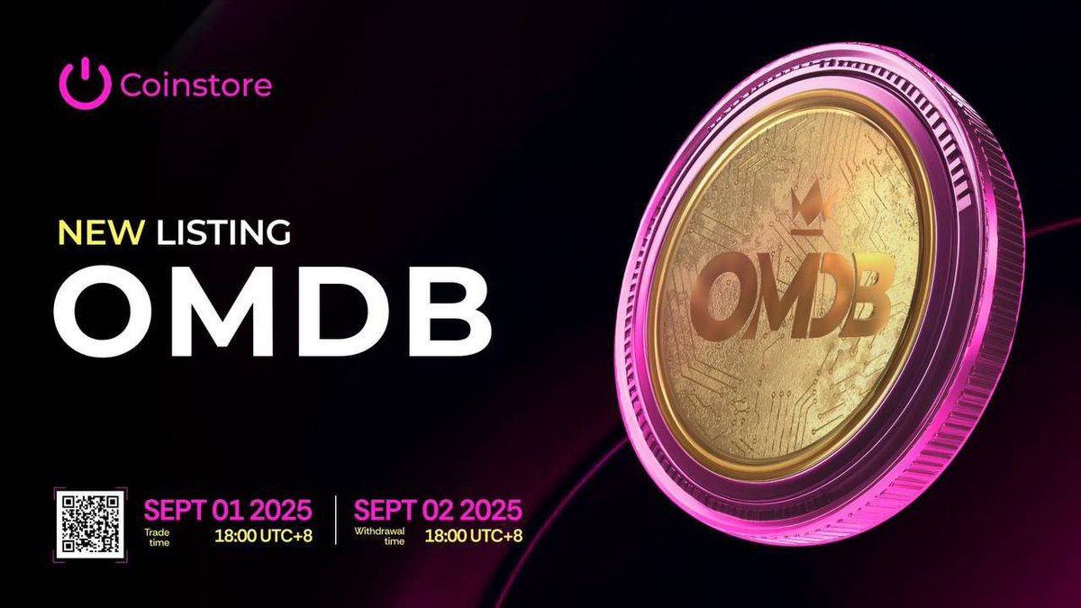 OMDB/USDT pair lists on <a href="/CoinstoreExc/">Coinstore</a>.
OMDB Blockchain follows Ethereum-compatible standards.
ERC-20 ensures token adoption instantly.
Trading live 2025/09/01 18:00 (UTC+8).

Access details:
omdblockchain.com

#Newlisting #Coinstore #OMDB