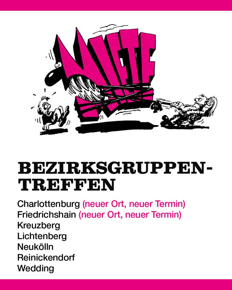 #Bezirksgruppen

Interessierte sind bei den BMG-Bezirksgruppen herzlich willkommen!

#Charlottenburg, #Friedrichshain (jeweils neuer Ort und Termin), #Kreuzberg, #Lichtenberg, #Neukölln, #Reinickendorf, #Wedding (gemeinsam mit #Mitte und #Tiergarten)

bmgev.de/verein/bezirks…