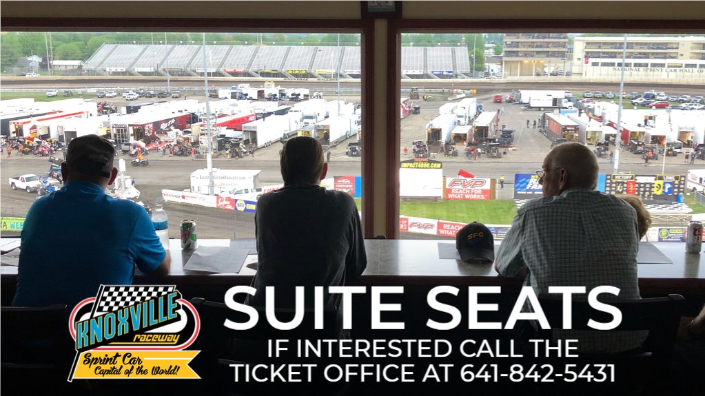 🚨 SUITE ALERT 🚨

We have FIVE 16-Person Suites available on the front stretch for the Late Model Knoxville Nationals!

👉 Suites are currently being sold as three-day complete sets only.

📞 For pricing and availability, call us at 641-842-5431.