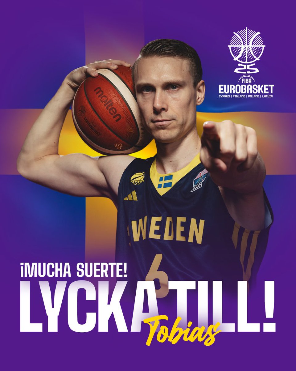 Súper Agropal Palencia (@palencia_basket) on Twitter photo Sí, vamos con España 🇪🇸, pero en Palencia también somos un poquito de Suecia. 😉🇸🇪
💜 Mucha suerte a nuestro <a href="/borgtobias/">Tobias Borg</a> en el EuroBasket 2025. La selección sueca debuta mañana ante Finlandia.
Lycka Till, Tobias! 💪
#SentimientoPalentino Sí, vamos con España 🇪🇸, pero en Palencia también somos un poquito de Suecia. 😉🇸🇪
💜 Mucha suerte a nuestro <a href="/borgtobias/">Tobias Borg</a> en el EuroBasket 2025. La selección sueca debuta mañana ante Finlandia.
Lycka Till, Tobias! 💪
#SentimientoPalentino