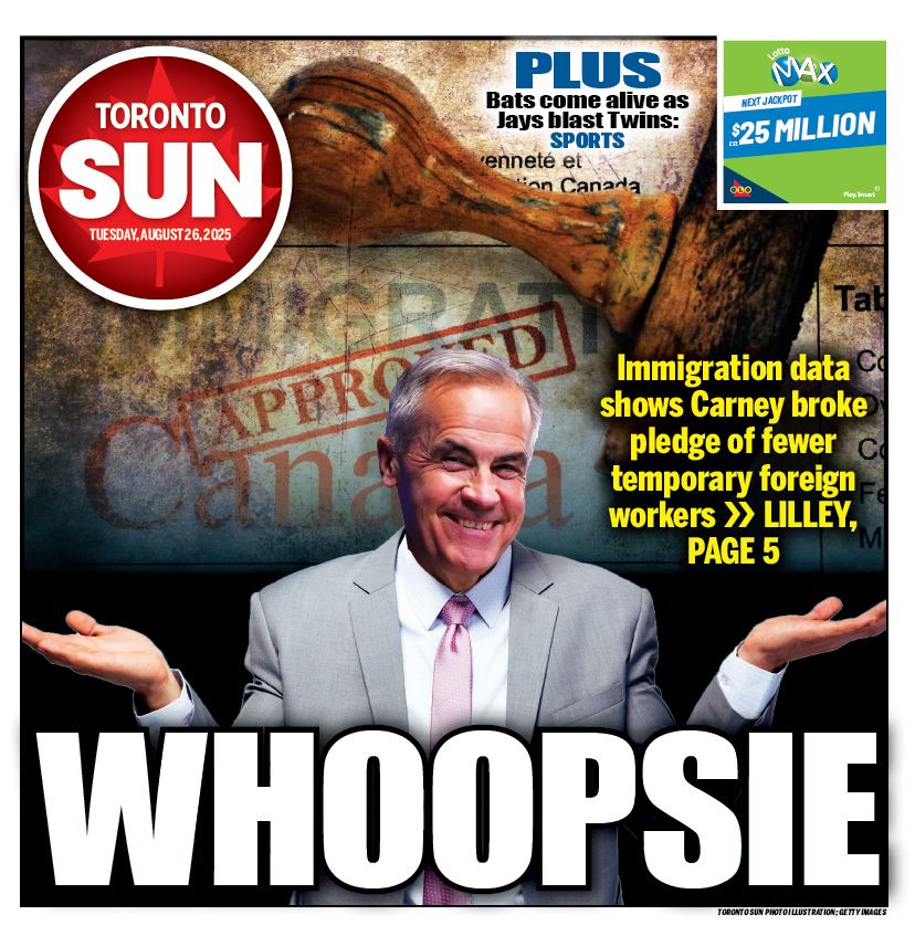 Toronto Sun (@thetorontosun) on Twitter photo WHOOPSIE: Immigration data shows PM Mark Carney broke pledge of fewer temporary foreign workers
Via <a href="/brianlilley/">Brian Lilley</a>
torontosun.com/opinion/column… WHOOPSIE: Immigration data shows PM Mark Carney broke pledge of fewer temporary foreign workers
Via <a href="/brianlilley/">Brian Lilley</a>
torontosun.com/opinion/column…