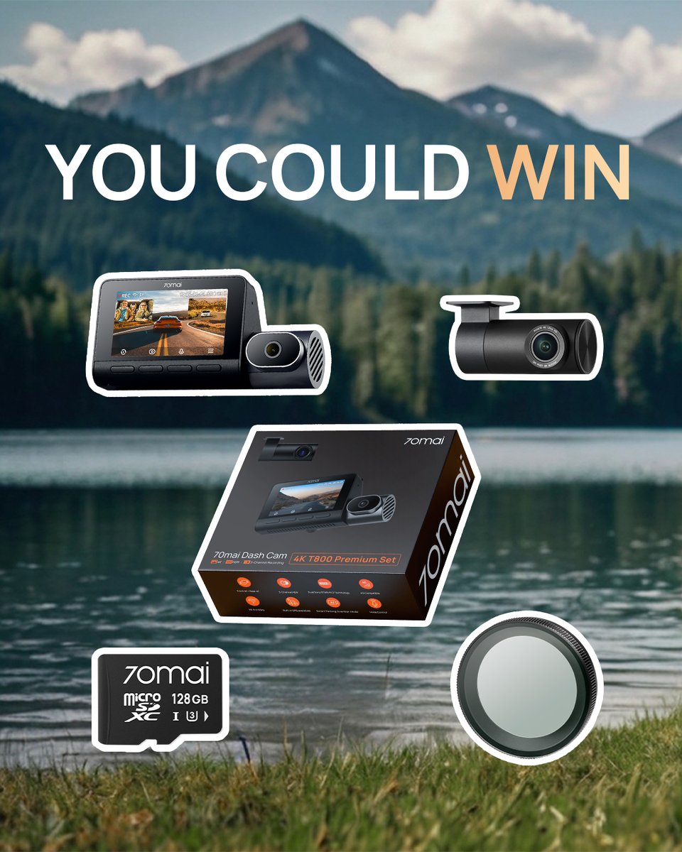 70mai_official's tweet image. Win the ultimate Dash Cam — get the full story on the road!
We’re giving away the brand-new 70mai Dash Cam 4K T800, the industry’s first Dual 4K, Triple View Dash Cam.
With Sony STARVIS 2 sensors, HDR recording, and 70mai Night Owl Vision™, it delivers crystal-clear footage…
