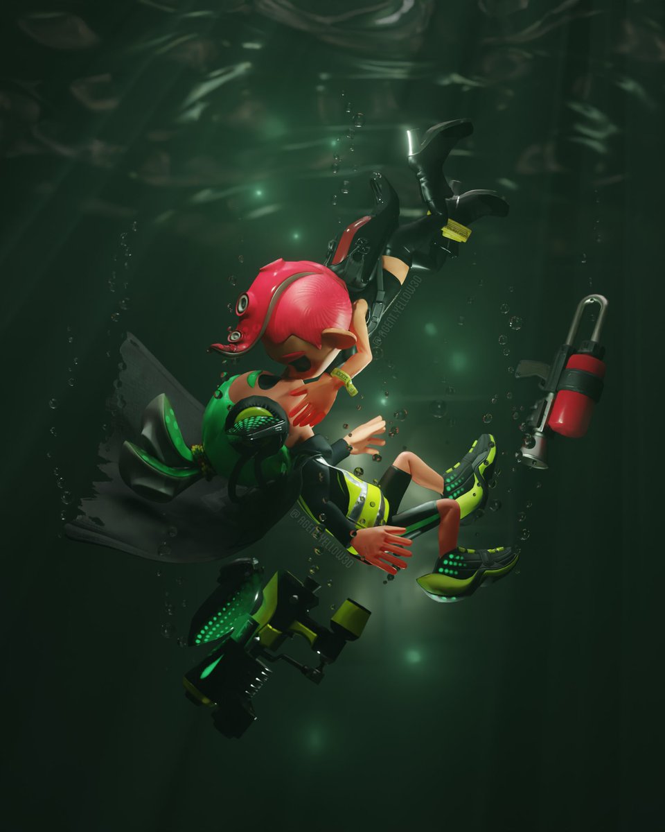 AgentYellow3D's tweet image. ❤️💚
—
 #splatoon #splatoon2 #splatoonagent3 #splatoonagent8 #splatoonblender