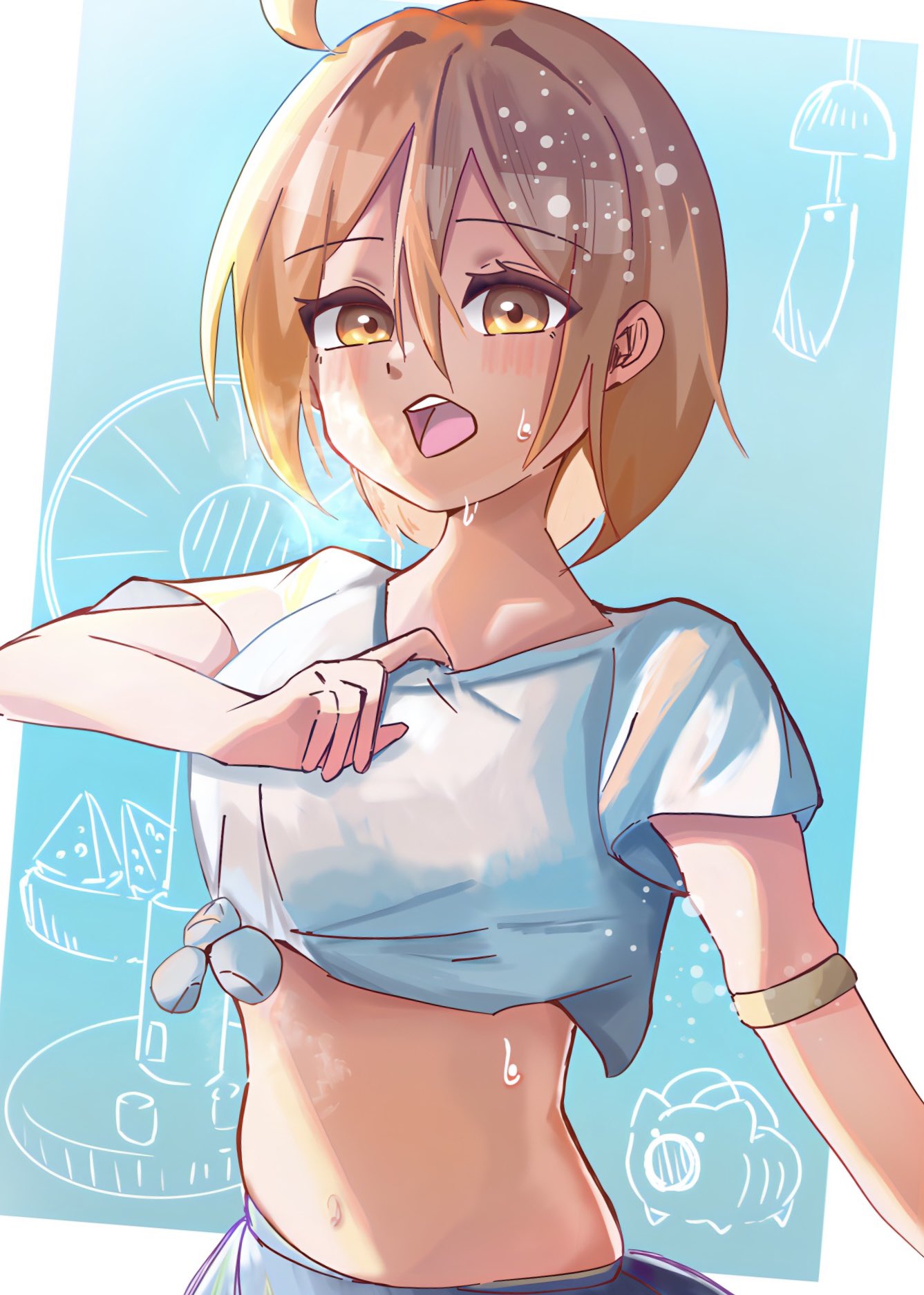 ◇ 手描きイラスト ◇ イラストリクエスト ⭐︎ 月　夏　おまとめ オリジナル手描きイラスト 風鈴と夏 - メルカリ