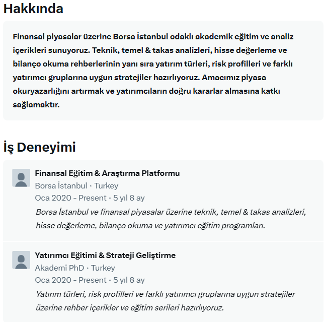 Hisse PhD (@hisse_phd) on Twitter photo Arkadaşlar merhaba, bu hesap <a href="/Akademi_PhD/">Akademi PhD</a> bana ait. Eylül’den itibaren burada borsaya dair düzenli, kapsamlı ve yatırımcı odaklı içerikler paylaşmaya başlıyorum. #bilanço #teknik #temel #takas #eğitim
📊 Kısa vadeli trade analizleri
📋 Orta vadeli bilanço incelemeleri
📈 Hisse Arkadaşlar merhaba, bu hesap <a href="/Akademi_PhD/">Akademi PhD</a> bana ait. Eylül’den itibaren burada borsaya dair düzenli, kapsamlı ve yatırımcı odaklı içerikler paylaşmaya başlıyorum. #bilanço #teknik #temel #takas #eğitim
📊 Kısa vadeli trade analizleri
📋 Orta vadeli bilanço incelemeleri
📈 Hisse