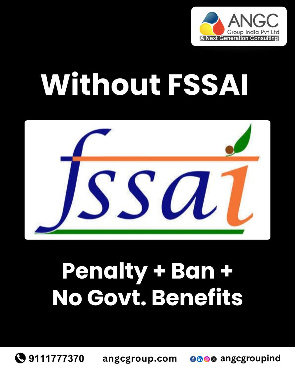 angcgroupind's tweet image. 🚫 बिना FSSAI लाइसेंस के Food Business शुरू करना = Risk!
✅ लेकिन ANGC के साथ आपको मिलेगा License, Govt. Benefits और 100% Trust.
अब अपना Food Business शुरू कीजिए सही तरीके से – With ANGC! 🌟
.
.
.
#ANGC #FoodBusiness #FSSAI #BusinessLicense #StartupIndia #FoodIndustry #trust