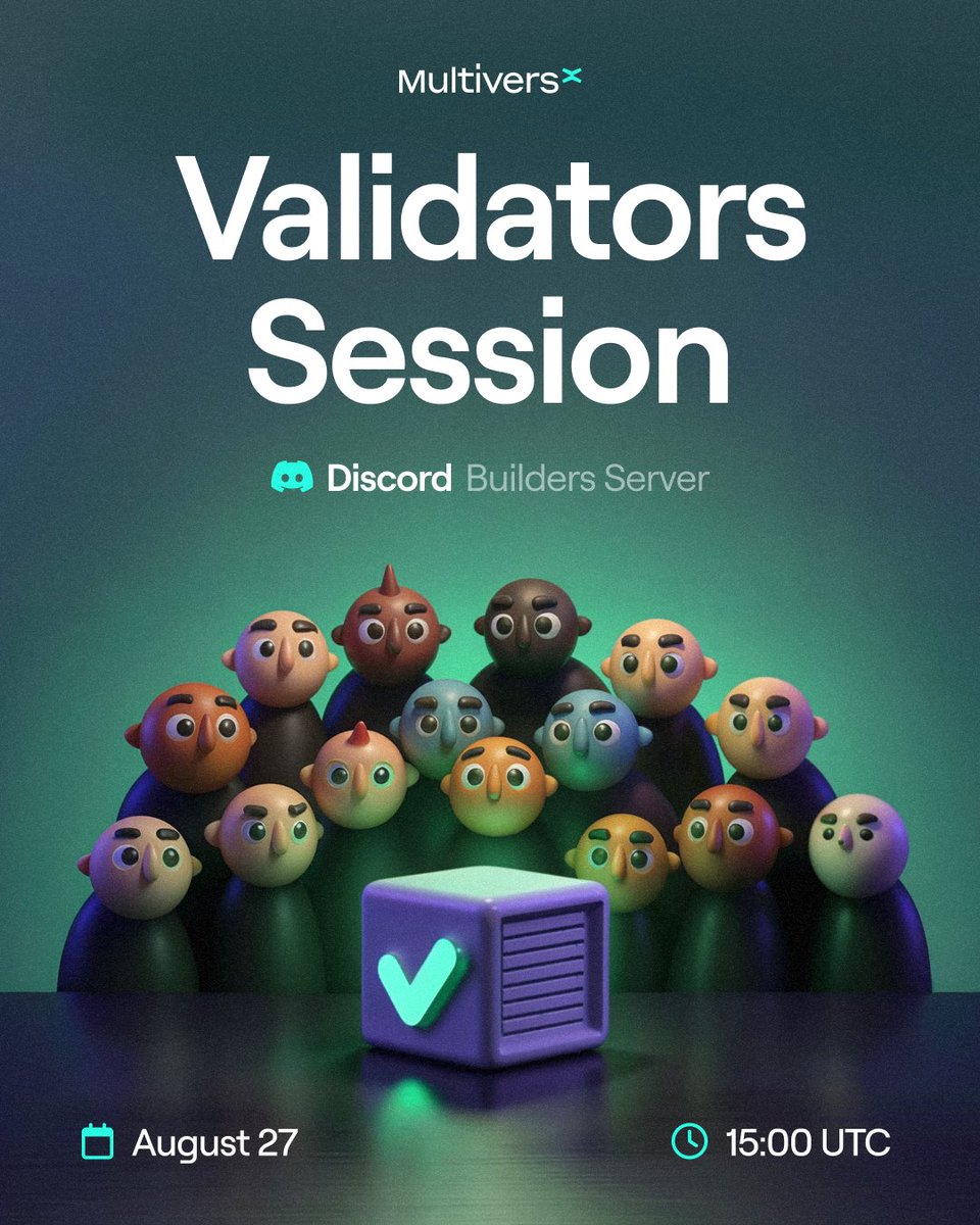 xFabric (@xfabricos) on Twitter photo 📢 NEWS: A new <a href="/MultiversX/">Multiversᕽ</a> Validators Session is scheduled for August 27 at 15:00 UTC.
discord.com/invite/multive… 📢 NEWS: A new <a href="/MultiversX/">Multiversᕽ</a> Validators Session is scheduled for August 27 at 15:00 UTC.
discord.com/invite/multive…