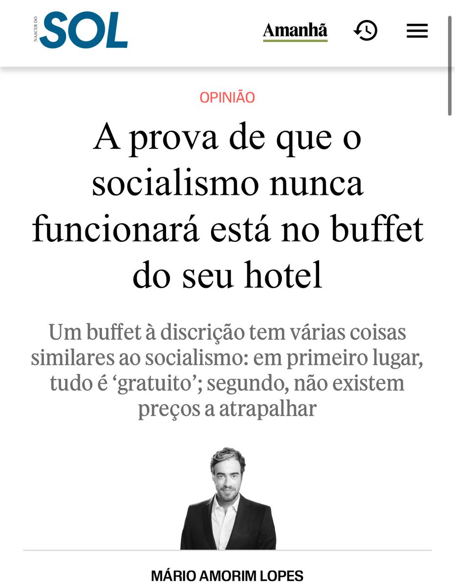 Não é preciso viajar até Cuba para perceber que o socialismo não funciona e nunca funcionará, basta observar o comportamento das pessoas num buffet à discrição.

sol.sapo.pt/2025/08/25/a-p…