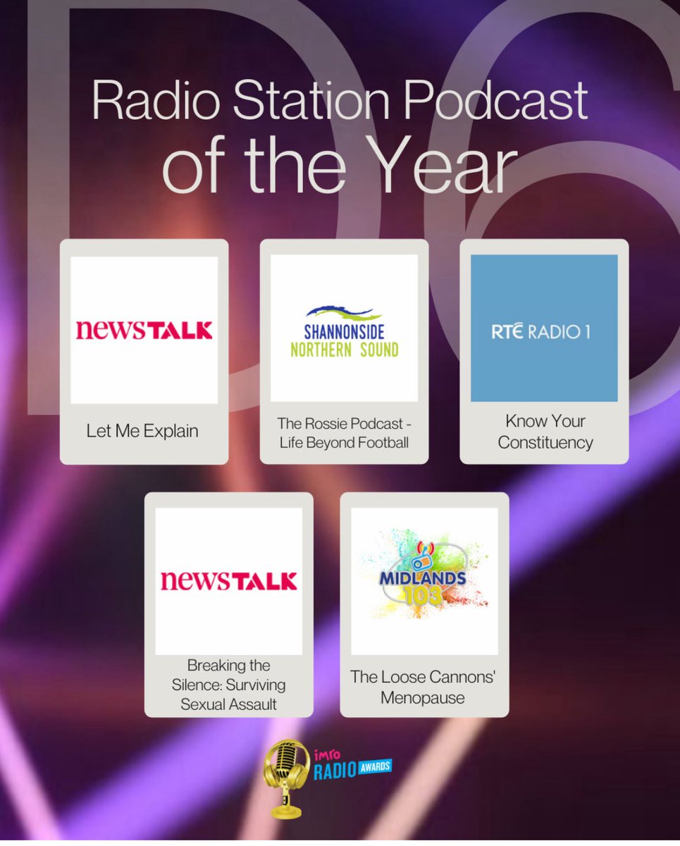 Nominated for Podcast of the Year at this year’s <a href="/IMRORadioAwards/">IMRO Radio Awards</a> with ‘Know Your Constituency’ for <a href="/RTERadio1/">RTÉ Radio 1</a> on General Election 2024

A word for the Pride of Derry <a href="/ali_mcconnell/">Alistair McConnell</a> who brought it all together

Thanks to everyone who engaged during the campaign