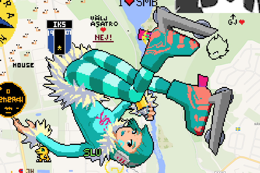 I drew Mew/Bisu from #jetsetradio in wplace