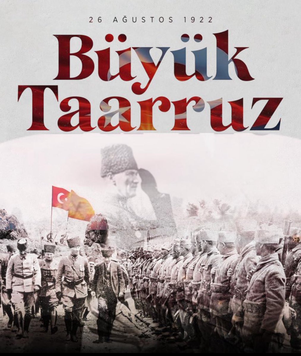 Büyük Taarruz’un 103. yıl dönümünde, Cumhuriyetimizin kurucusu Gazi Mustafa Kemal Atatürk’ü ve aziz şehitlerimizi saygı ve minnetle yad ediyoruz.

#BüyükTaarruz