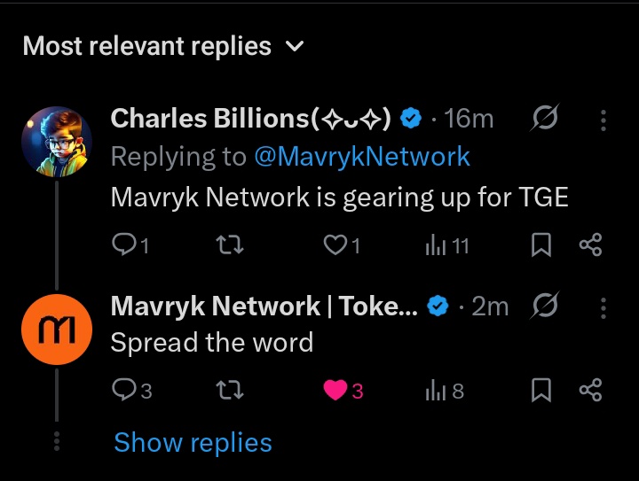 Charles Billions (@iam_charlieboy) on Twitter photo YO CT!
MAVRYK NETWORK is gearing up for TGE
<a href="/MavrykNetwork/">Mavryk Network | Tokenizing $10B in RWAs</a> is preparing for its Token Generation Event with the launch of it's native token, $MVRK, on September 18, 2025 at 1 PM UTC on MEXC.
At launch, only 5.6% of the total supply will be in circulation, while over 45% is YO CT!
MAVRYK NETWORK is gearing up for TGE
<a href="/MavrykNetwork/">Mavryk Network | Tokenizing $10B in RWAs</a> is preparing for its Token Generation Event with the launch of it's native token, $MVRK, on September 18, 2025 at 1 PM UTC on MEXC.
At launch, only 5.6% of the total supply will be in circulation, while over 45% is