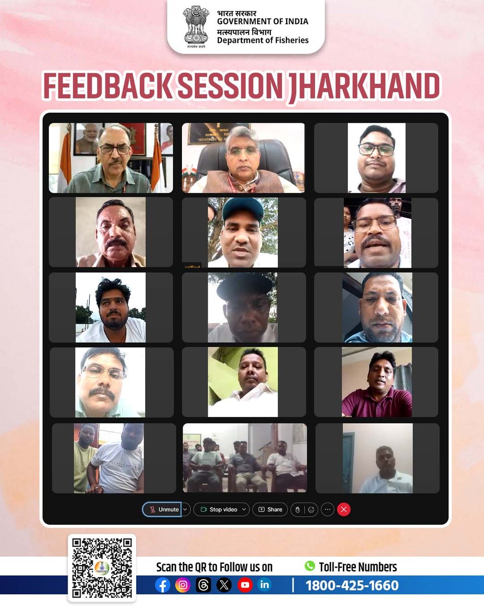 Dr. Abhilaksh Likhi, <a href="/likhi_dr/">Dr Abhilaksh Likhi</a>  Secretary, DoF (GoI), chaired a virtual feedback session on 25-08-2025 with fishers, cooperatives, and associations from Jharkhand, in the presence of JS (Inland), Chief Executive, NFDB, and senior officials.

🔹 Key issues raised included