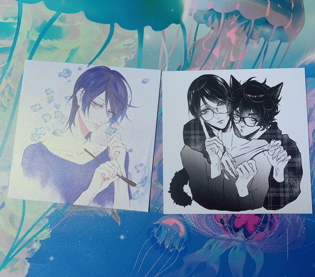 前段时间试着印了一点制品🤣只有黑白图的完成度能看了